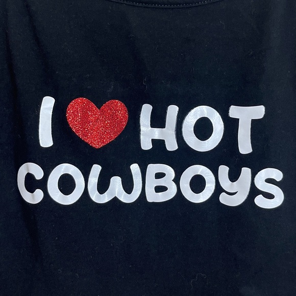 Wild Fable Black I Love Hot Cowboys Spaghetti Strap Cropped Tank Top - Picture 2 of 5